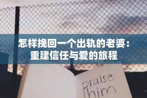 怎样挽回一个出轨的老婆：重建信任与爱的旅程