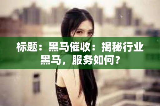 标题：黑马催收：揭秘行业黑马，服务如何？