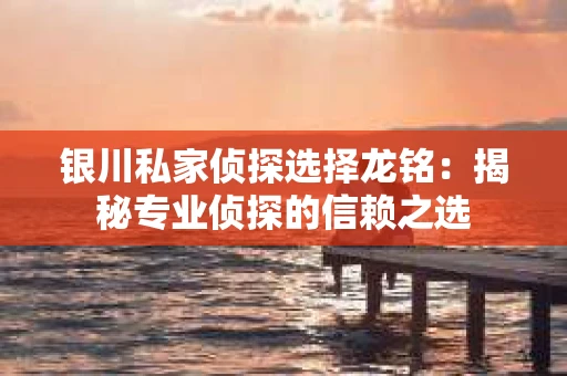 银川私家侦探选择龙铭：揭秘专业侦探的信赖之选
